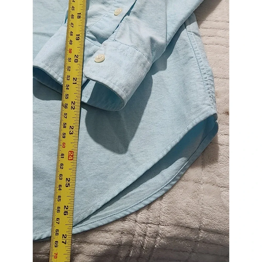 Polo Ralph Lauren Classic Fit Long Sleeve Lt. Blue Shirt Boys 10 Multicolor Pony